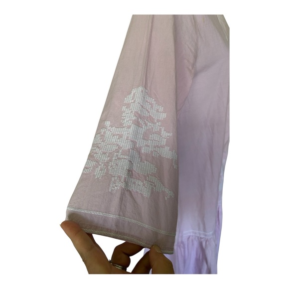 Julia Amory Palm Beach Gin Dress Belted Cotton Pink Lavender Embroidered Size M - Picture 7 of 12